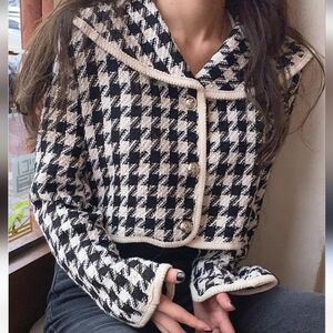 Houndstooth Black and White Sweater